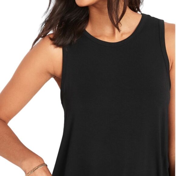 Old Navy Women’s EveryWear Crew Neck Luxe Sleeveless Black Tank Top Size Medium - Picture 2 of 9